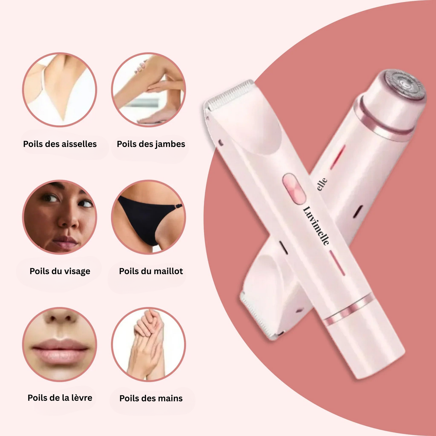 Luvimelle™ Épilateur & Tondeuse 2-en-1